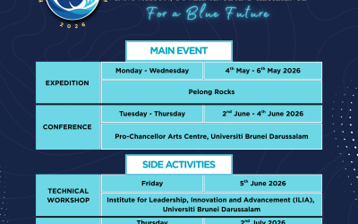 Sertai Jabatan Perikanan dalam usaha memperkukuh inovasi, tadbir urus dan daya tahan demi masa depan lautan yang mampan pada program “Brunei Darussalam Expedition & Conference on Sustaining Our Oceans: Innovation, Governance and Resilience for a Blue Future.”